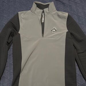 Under Armour Gray and Black Quarter-Zip Pullover